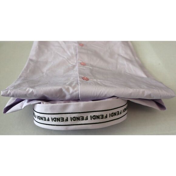 Fendi Men's Sz 42 US XS Peonia Pink Embroidered Collar L/S Button-Up Shirt - Picture 9 of 14